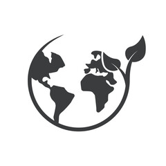 Ecology Planet Earth Isolated Vector Icon