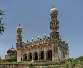 Obraz premium The tombs of Qutb Shahi near the Golconda Fort in Hyderabad, India.