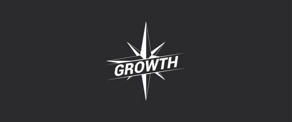 Growth Concept, Compass Isolated Vector Illustration
