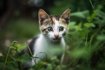 Fototapeta na wymiar outside, a lovely kitty. Generative AI