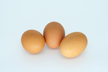 3 red eggs isolated