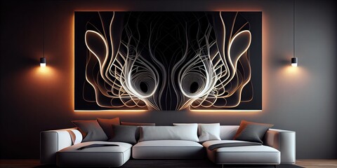Modern and futuristic decoration with abstract background. Generative AI