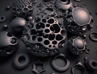 Modern technology Geometric background with spheres created with Generative AI technology