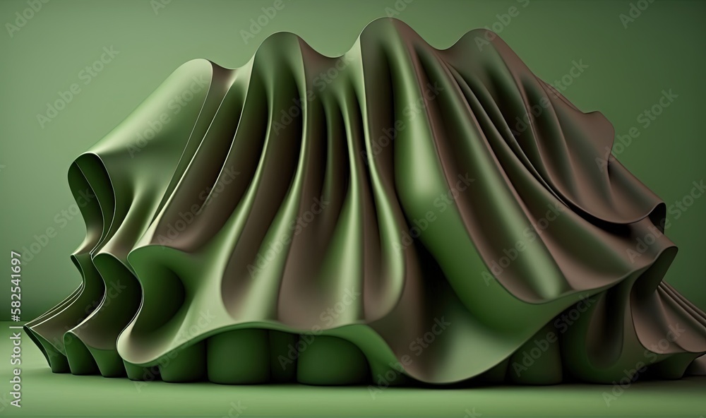 Poster a green background with a wavy design on the top of it, and a green background with a wavy design on