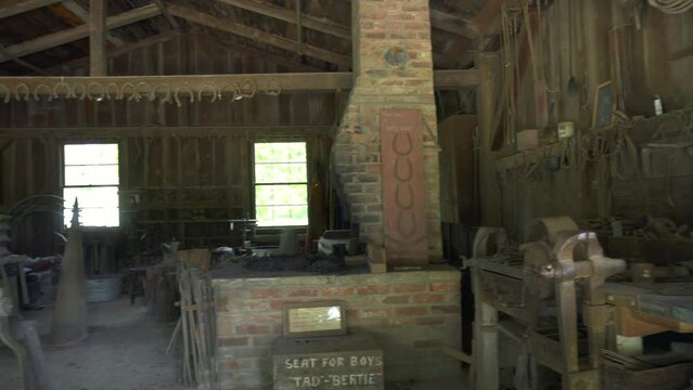 West Branch, Iowa: Hoover National Historic Site commemorates life of United States President Herbert Hoover. Jesse Hoover Blacksmith Shop. Similar to the shop owned by the Hoover family.