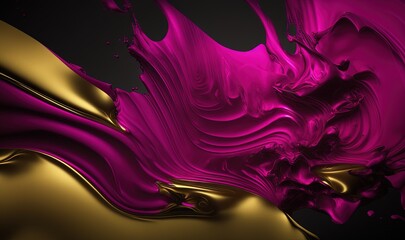  a very pretty purple and gold abstract design on a black background with a black background and a black background with a gold and purple design.  generative ai