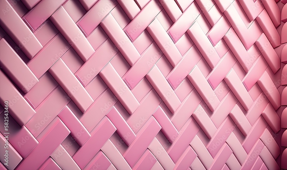 Poster a pink wall with a pattern of squares and rectangles in the center of it, with a red background and 