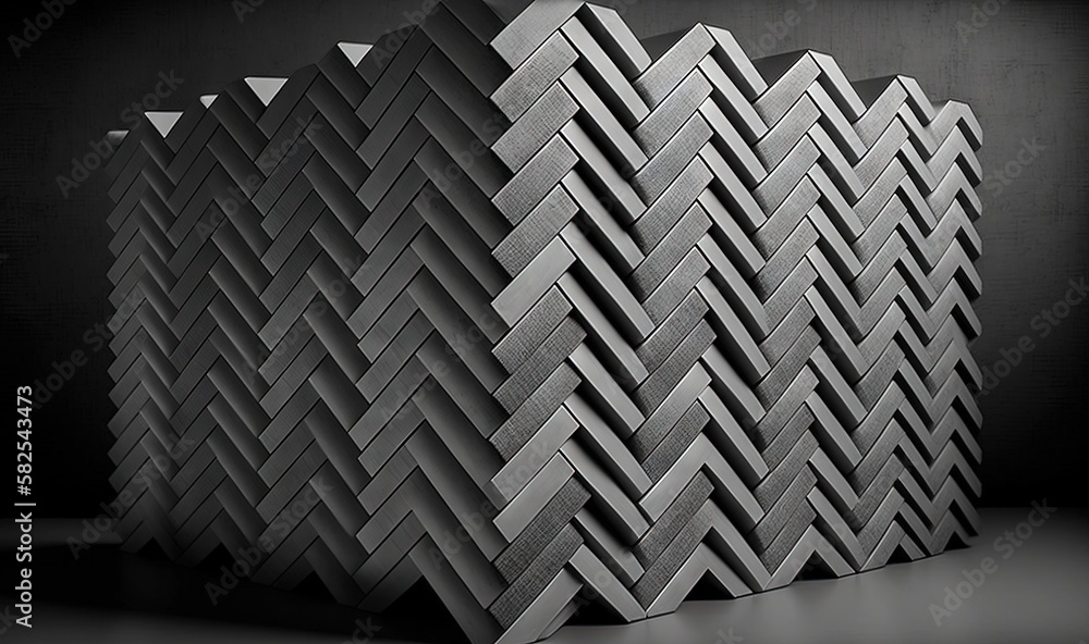 Poster a black and white photo of a cube of cubes in a room with a black background and a black and white p