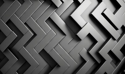  a black and white photo of an abstract pattern of intersecting lines and rectangles, with a black background and a white background with a black edge.  generative ai