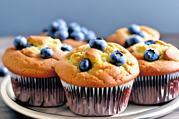 Blueberry Muffins. Generative AI