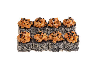 black rolls on a white background for an online restaurant website