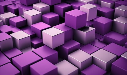  a bunch of purple cubes that are stacked together in a pattern of squares and rectangles, all in different shades of purple.  generative ai