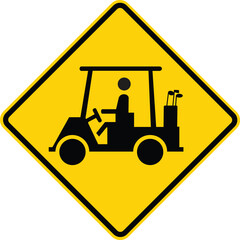 Golfer Crossing warning sign