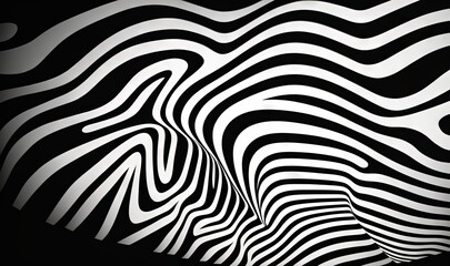  a black and white picture of a zebra pattern with a black background and a white background with a black and white zebra pattern and a black background with a white.  generative ai
