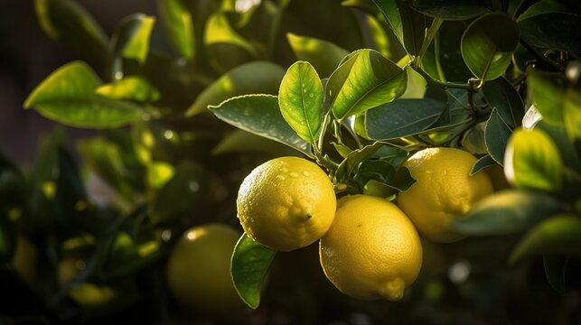 Zitronenbaum im Sonnenlicht (KI)