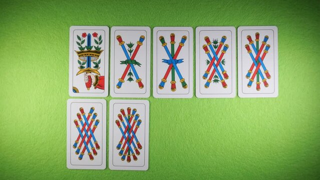 Italian playing cards,  bergamasche deck batons suit