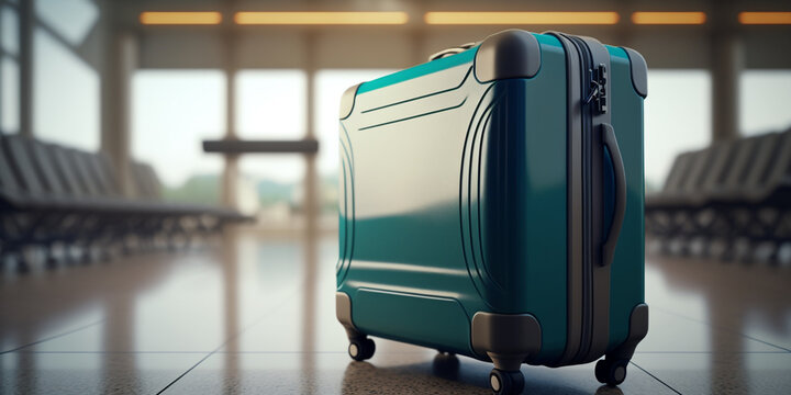 Suitcase With Luggage At Airport - The Challenges Of Airport Luggage And The Suitcase Hassle, Generative IA