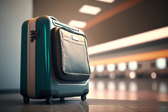 Suitcase With Luggage At Airport - The Challenges Of Airport Luggage And The Suitcase Hassle, Generative IA