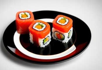 Maki sushi food. Background with selective focus. AI generated