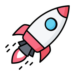 Rocket Line Color Icon