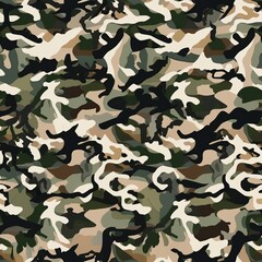 Camouflage seamless pattern, created with generative AI