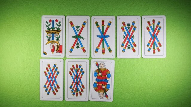 Italian playing cards,  bergamasche deck batons suit