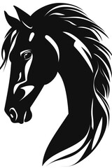 stencil of horse head on white background