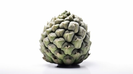 Fototapeta premium Sugar apple fruit isolated on white background created with generative AI technology