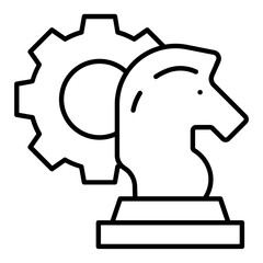 Strategy Management Outline Icon
