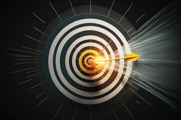 Fototapeta premium Bullseye is a target of business The concept of starting ,generative artificial intelligence