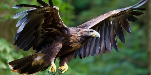 eagle in the wild, in mid air, generative ai