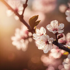Cherry blossom in spring for background ,generative artificial intelligence