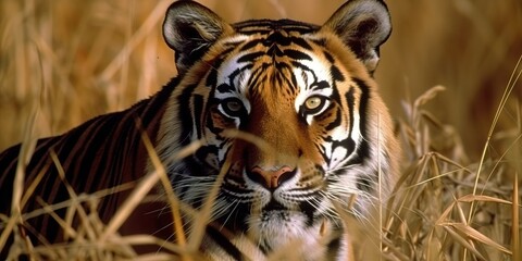 close up of a tiger, generative ai