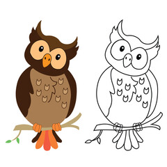 Vector hand drawn owl outline illustration art