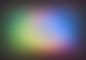 Dark colorful iridescent gradient defocus screen abstract graphic. Black blurred vignette on rainbow color empty background.