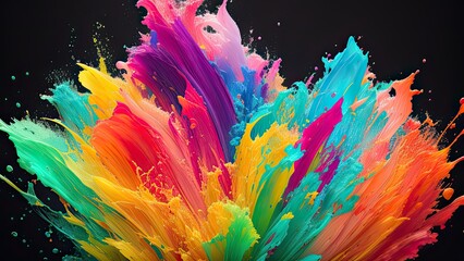 Splashes of colorful water, juice. Background, illustration