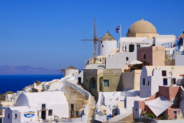 panoramic view over Oia Santorini