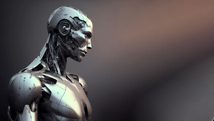 humanoid robot humanoid thinking. Generated AI
