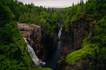 Fototapeta na wymiar The majesty of Northern Ontario at Aguasabon Falls and Gorge. Canada