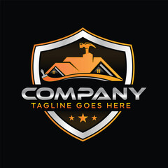 Painted House Vector Logo Illustration. House painting service, decor and repair color icon. Vector logo, label, emblem design. Concept for home decoration, building, house construction and staining.