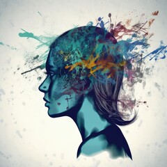 A digital concept illustration depicting mental illness or nuerodiversity. Generative AI.