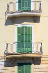 Fototapeta na wymiar Balcones en la Carrer de San Miguel, Palma de Mallorca