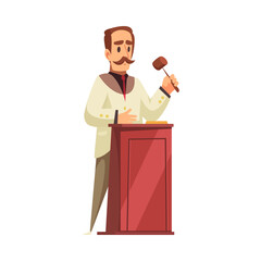 Auctioneer Flat Illustration