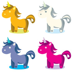 Digital vector illustration: Cute horse character for children	
