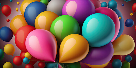 Fototapeta na wymiar many colored balloons with high quality colors. ,generative artificial intelligence