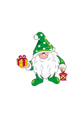 Nordic gnome with gift