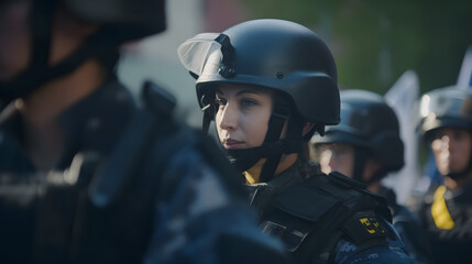 Ukrainian soldiers lined up ready to attack
