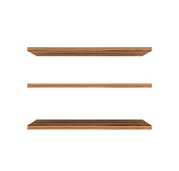 Three wooden shelves