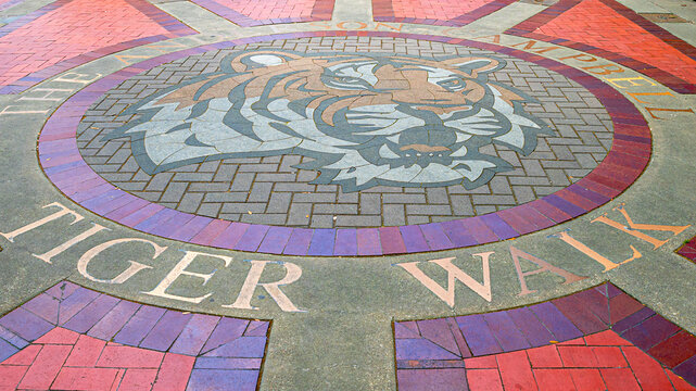 Tiger Walk next to Tiger stadium in Baton Rouge, Louisiana.