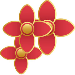 Lunar New Year Flower 3D Gradient
